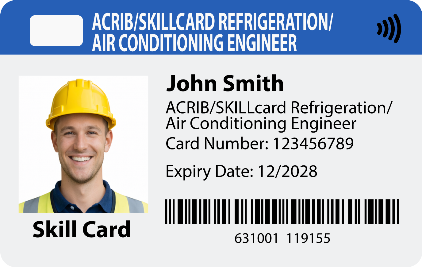 Blue / Gold - ACRIB/SKILLcard Refrigeration/ Air Conditioning Engineer