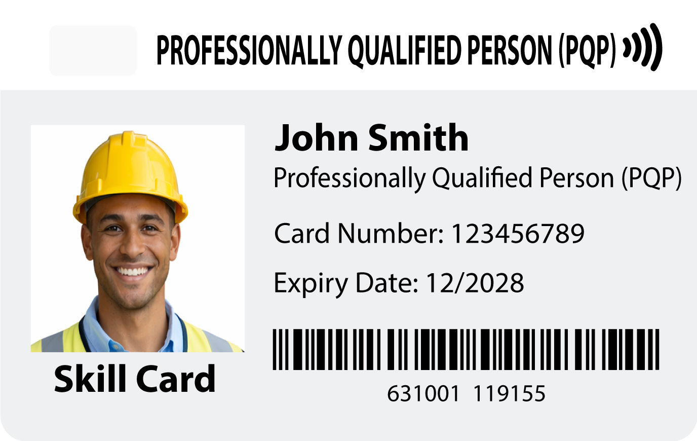 White - Professionally Qualified Person (PQP)